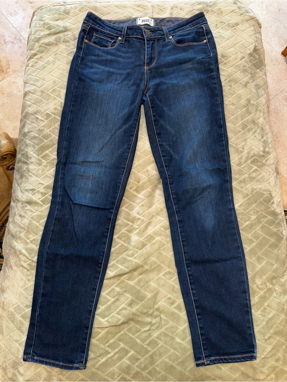 PAIGE Jeans Women’s 28 Dark Wash Slim Straight Leg Stretch Denim Blue
